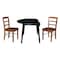 International Concepts 42 in. Solid Wood Round Dual Drop Leaf Dining Table with 2 Chairs in Black/Distressed Oak K46-42DL-C42-2-2 - alternate 6